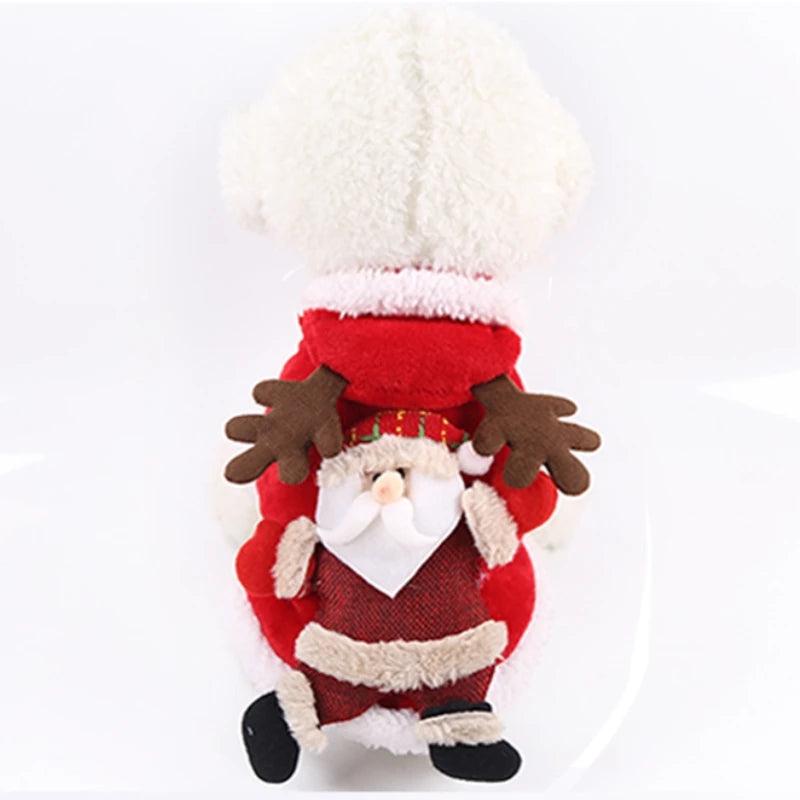 Christmas Cartoon Dog Jacket – Warm Thick Winter Costume for Small Dogs and Puppies