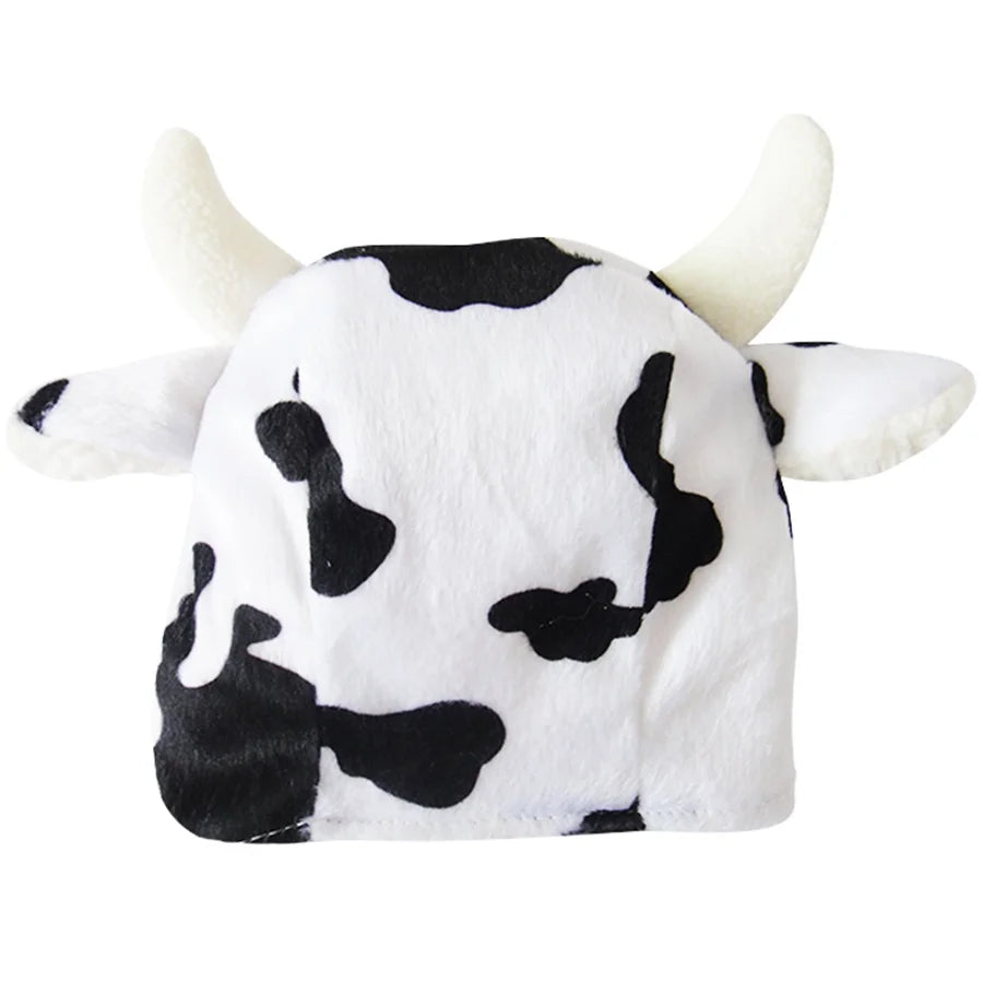 Cute Cow Winter Hat: Warm & Windproof for Small to Medium Dogs