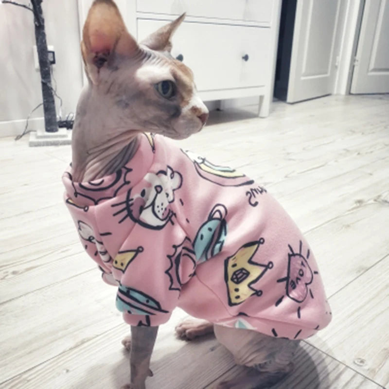 Cute Printed Fleece Pullover for Pet