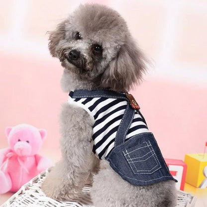 Adorable Striped Summer Dress for Small Pets