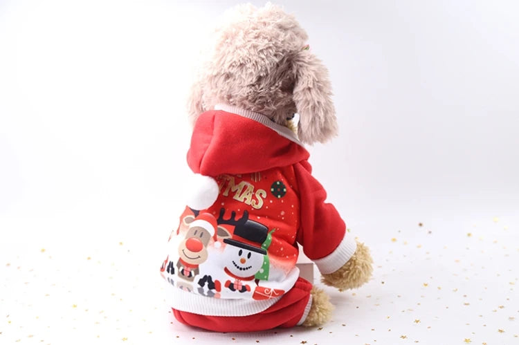 Christmas Cartoon Dog Jacket – Warm Thick Winter Costume for Small Dogs and Puppies