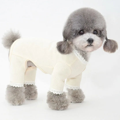 Pure Cotton Lace Hoodies: Pajamas for Small Dogs & Cats