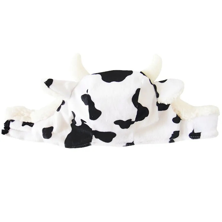 Cute Cow Winter Hat: Warm & Windproof for Small to Medium Dogs