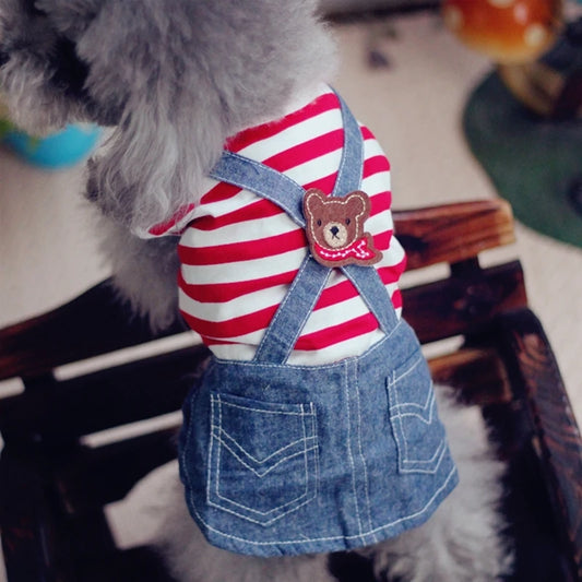 Adorable Striped Summer Dress for Small Pets