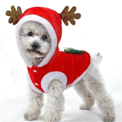 Christmas Cartoon Dog Jacket – Warm Thick Winter Costume for Small Dogs and Puppies