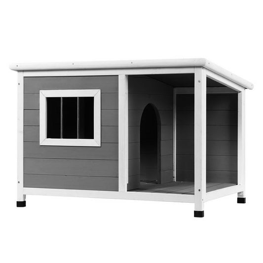 Grey Wooden Dog Kennel