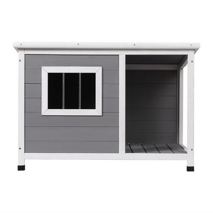 Grey Wooden Dog Kennel