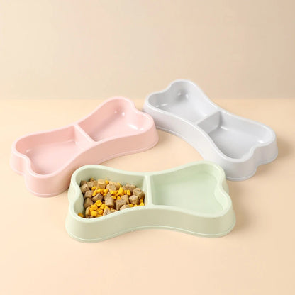 Double Macaron Pet Food Bowl: Colorful Feeding Tray for Cats & Dogs