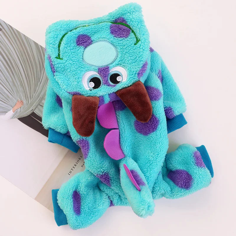 Blue Dinosaur Plush Dog Outfit