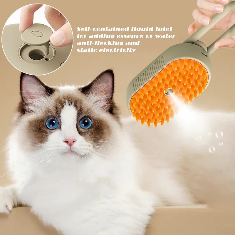 3-in-1 Electric Pet Grooming Brush: Cleaning & Massage Tool for Dogs & Cats