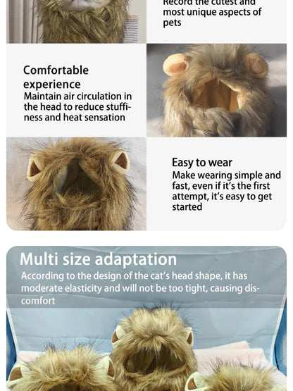 Humorous Lion Mane Pet Hairpiece