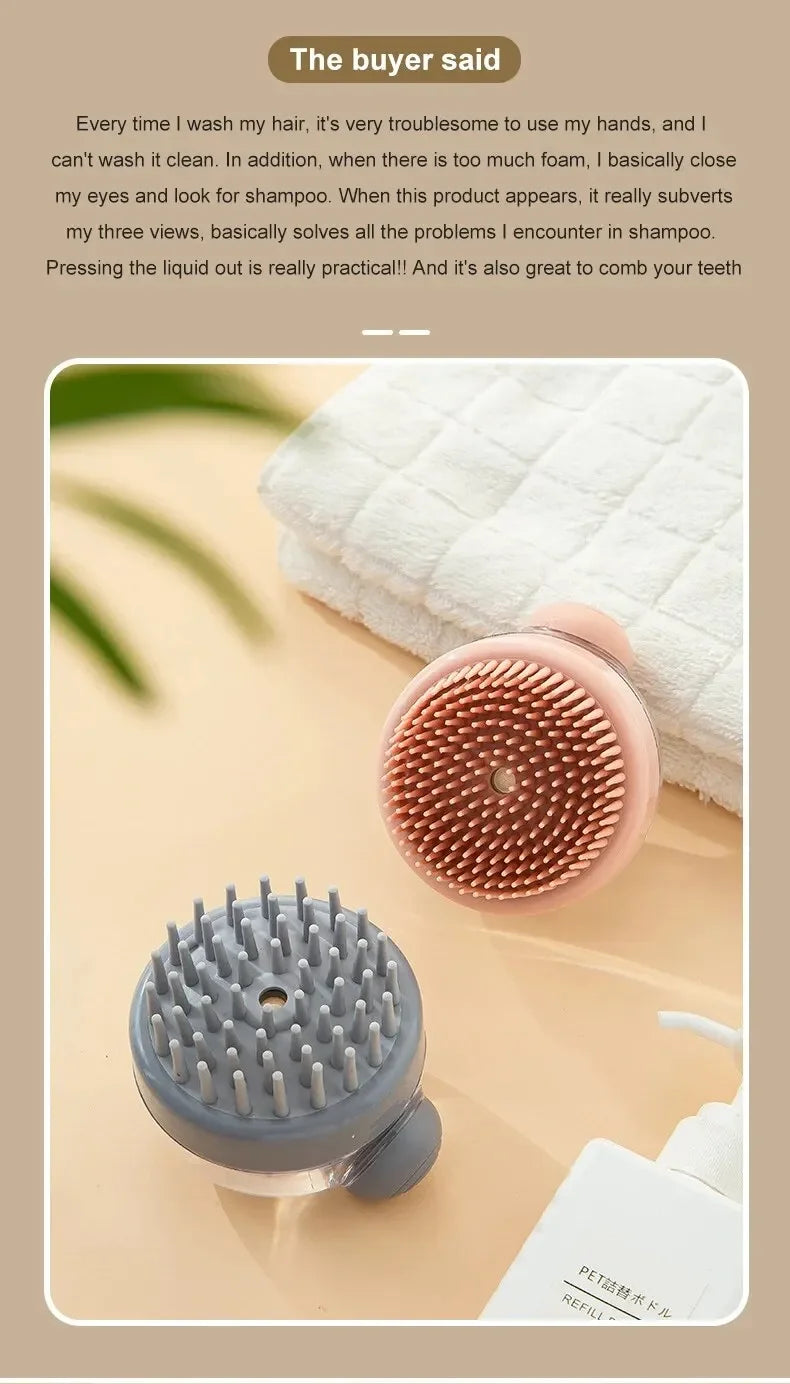 Dog Shower Brush: Grooming & Massage Tool with Shampoo Dispenser