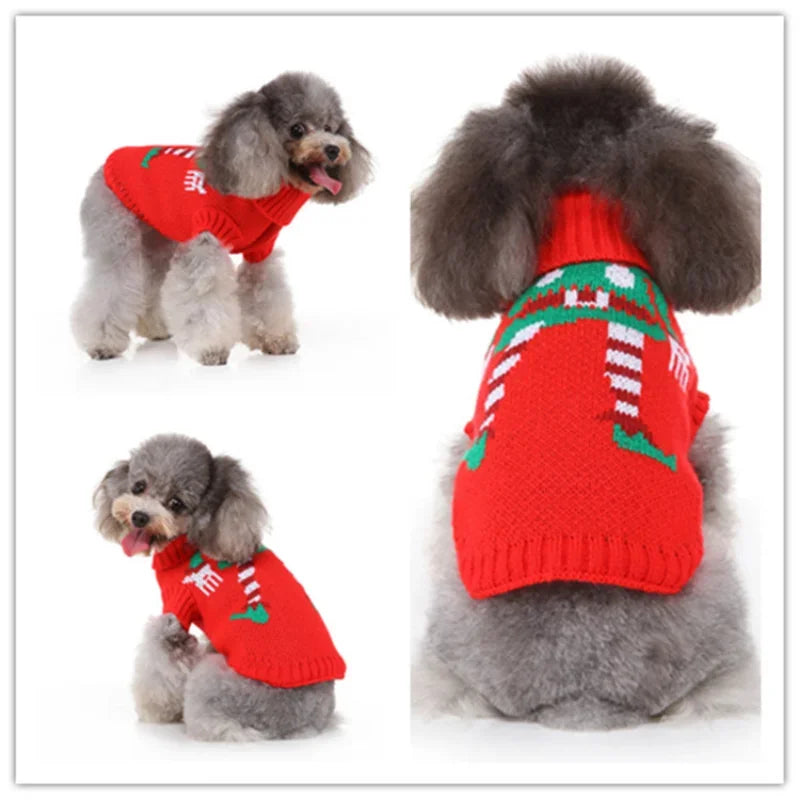 Christmas Elk Dog Sweater – Autumn Hoodie for Pets