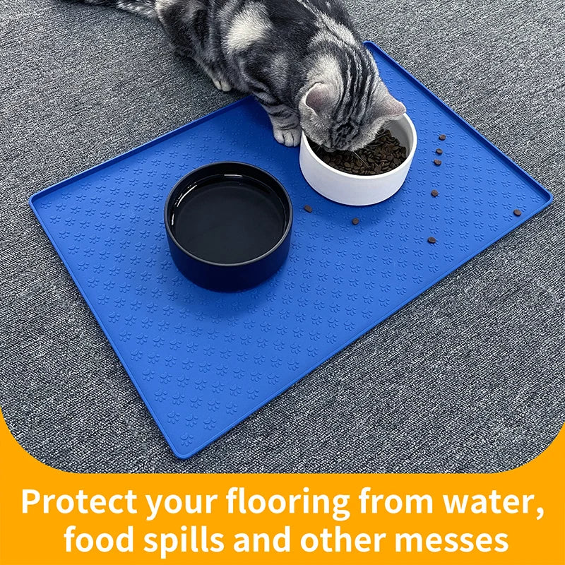 Waterproof Pet Placemat: Silicone Feeding Mat for Dogs & Cats