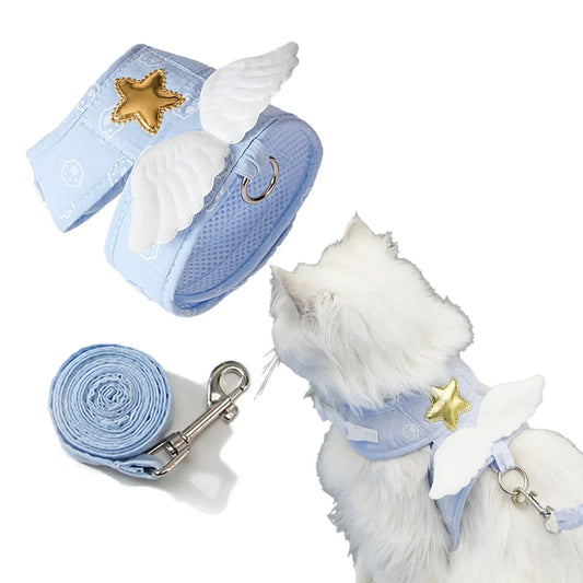 Kawaii Angel Wing Pet Harness with Leash