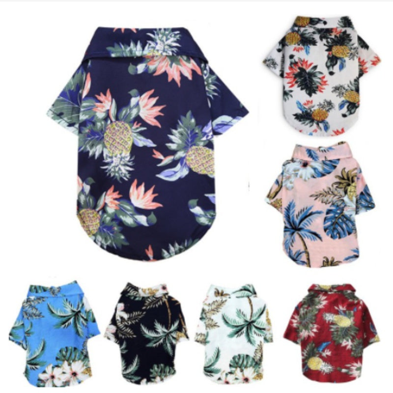 Hawaiian Pineapple Shirt: Beachwear for Small & Medium Dogs