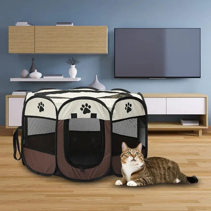 Portable Foldable Pet Tent: Octagonal Shelter for Dogs & Cats