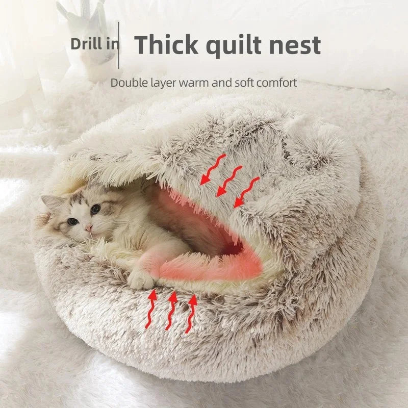 Snuggly Plush Cat Nest