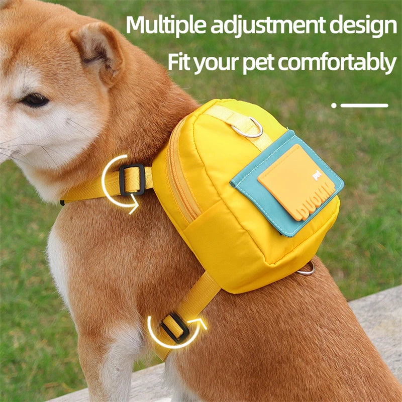 Portable Pet Backpack with Harness & Treat Pouch