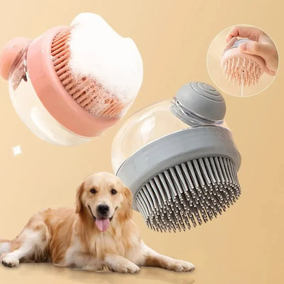 Dog Shower Brush: Grooming & Massage Tool with Shampoo Dispenser