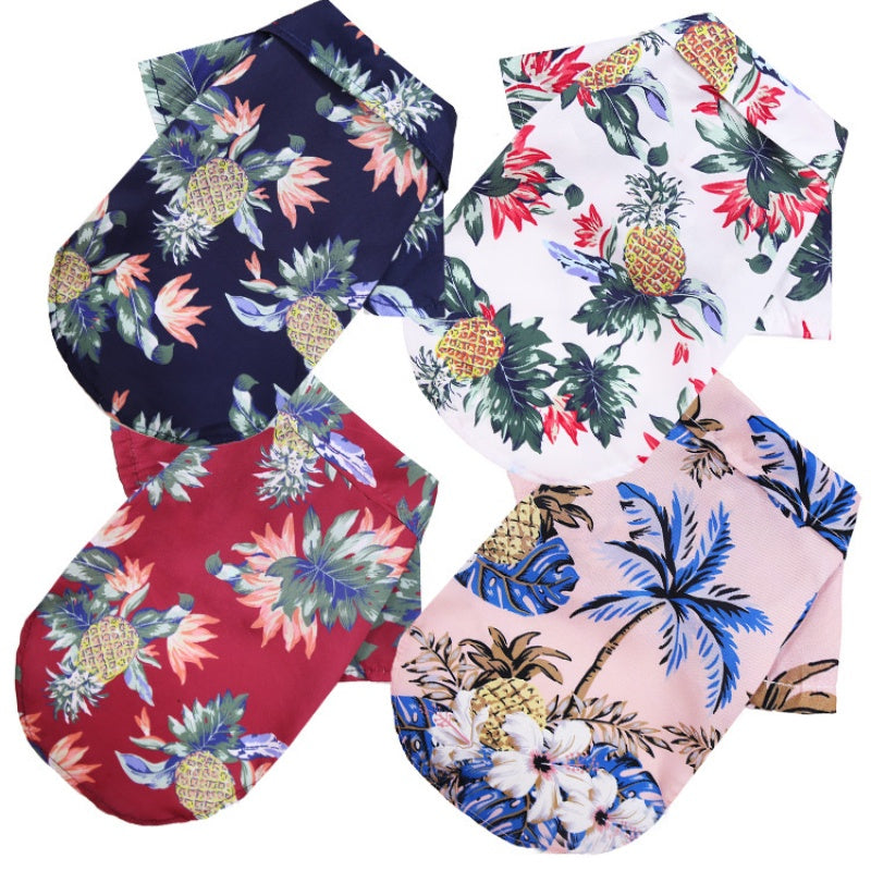 Hawaiian Pineapple Shirt: Beachwear for Small & Medium Dogs