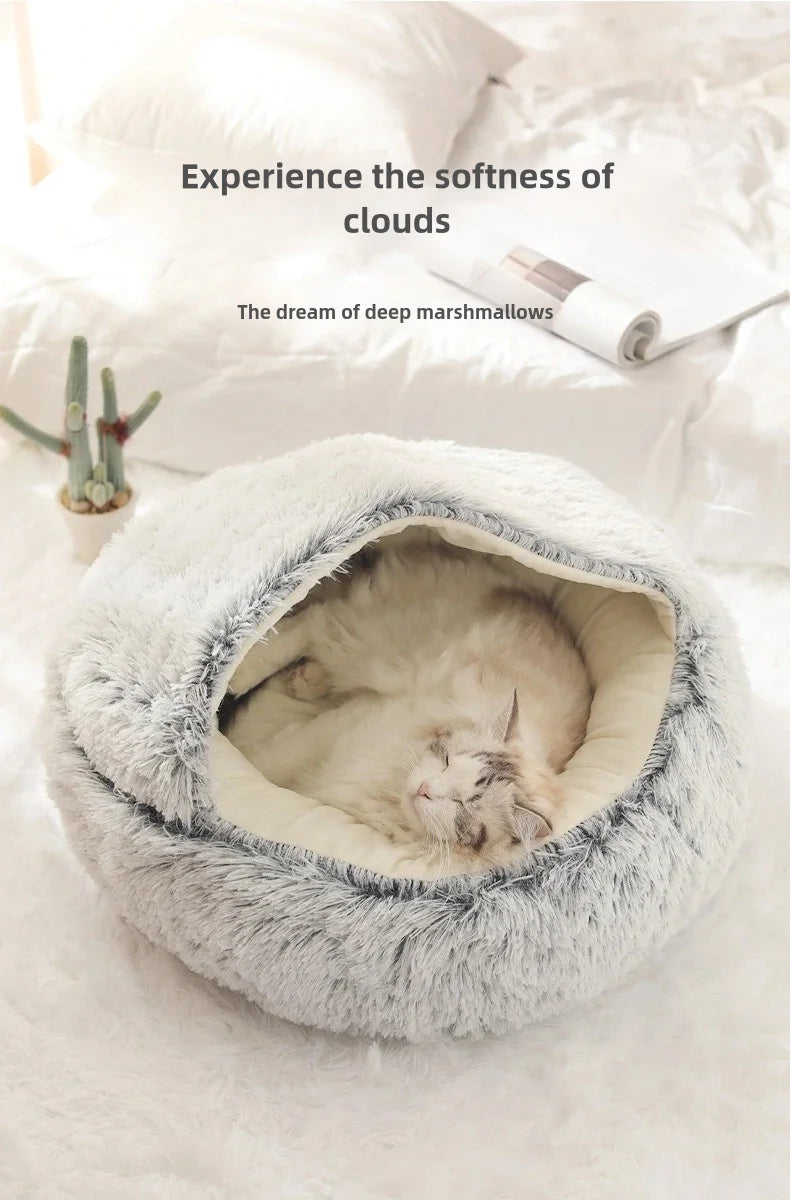 Snuggly Plush Cat Nest