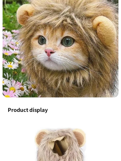 Humorous Lion Mane Pet Hairpiece