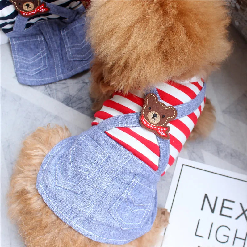 Adorable Striped Summer Dress for Small Pets