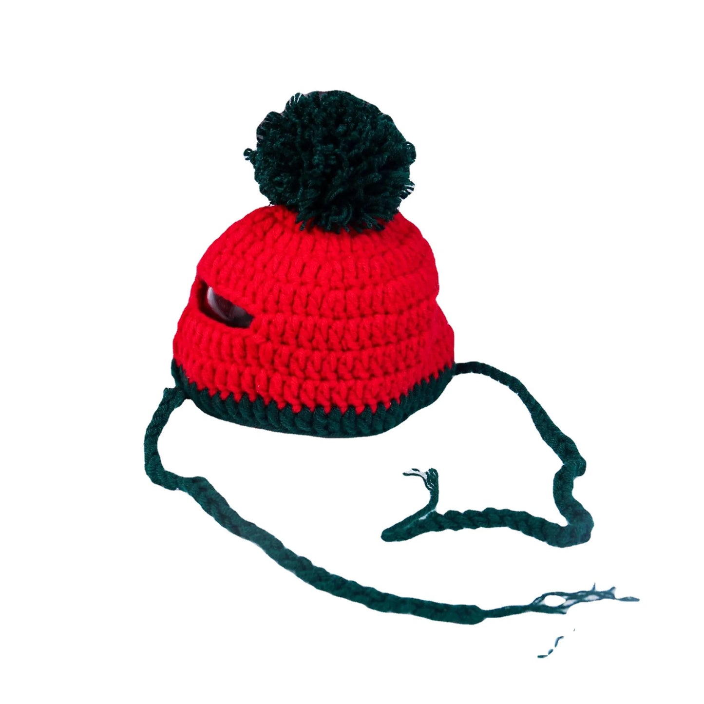 Christmas Woolen Dog Hat with Pom-Pom