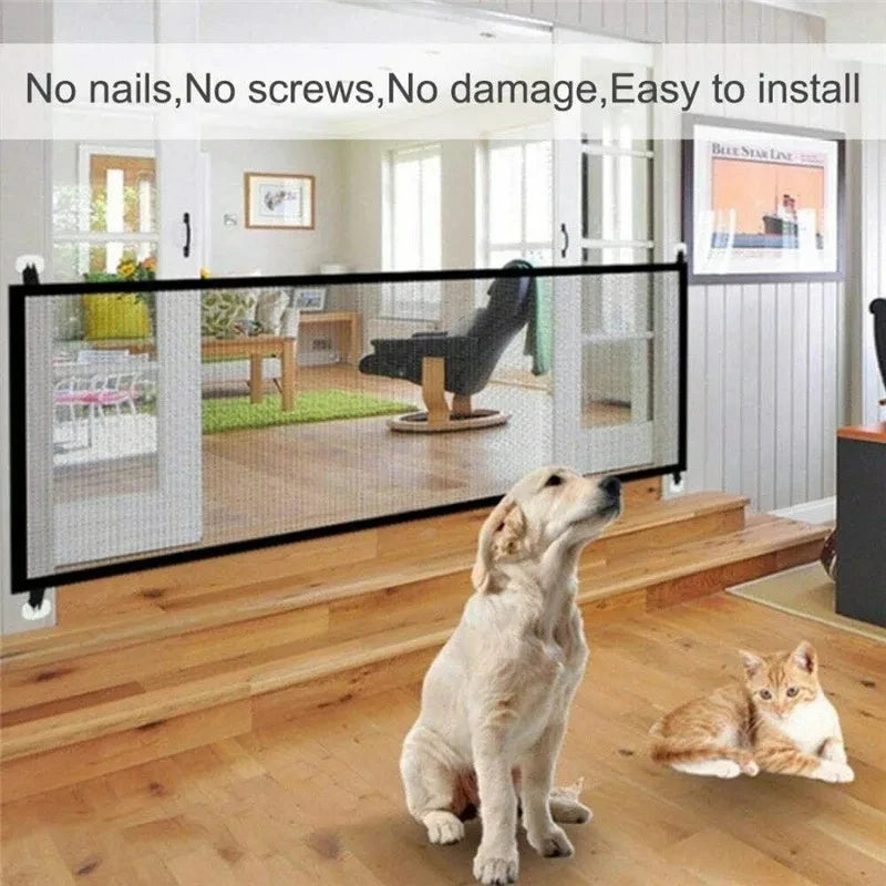 Portable Mesh Pet Fence: Indoor Gate for Dog & Baby Safety