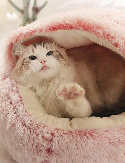 Snuggly Plush Cat Nest