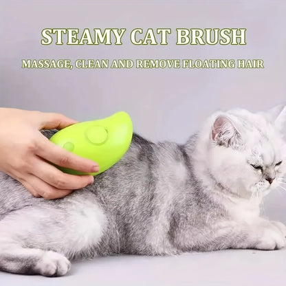 3-in-1 Electric Dog Brush: Steamer for Grooming & Massage