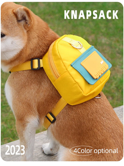 Portable Pet Backpack with Harness & Treat Pouch