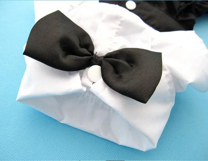 Pet Tuxedo Suit: Bow Tie Coat for Dogs & Cats