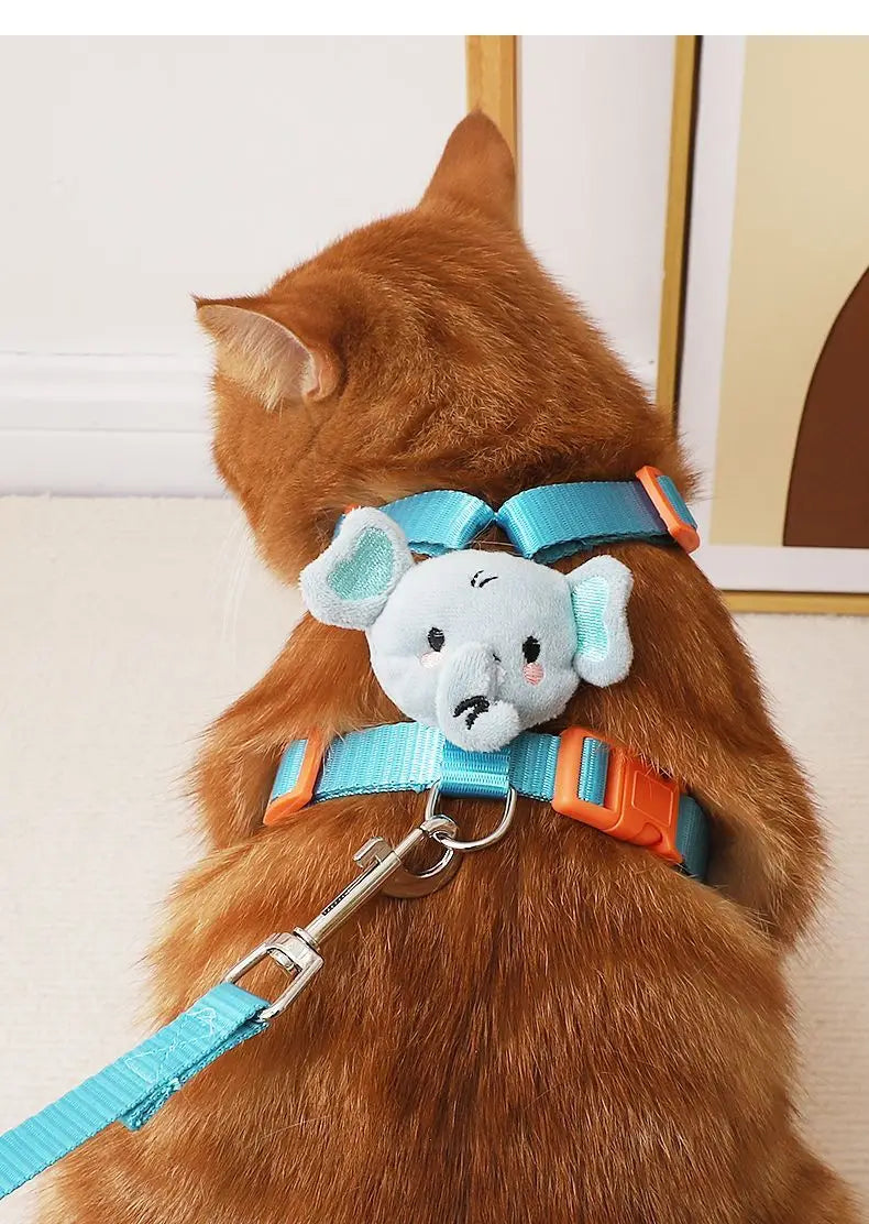 Cartoon Duck Dog Harness & Leash Set