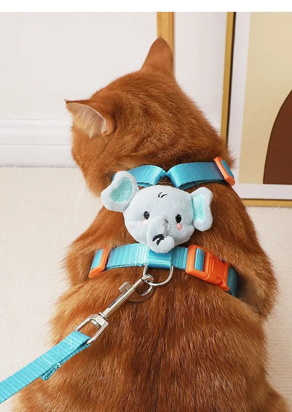 Cartoon Duck Dog Harness & Leash Set