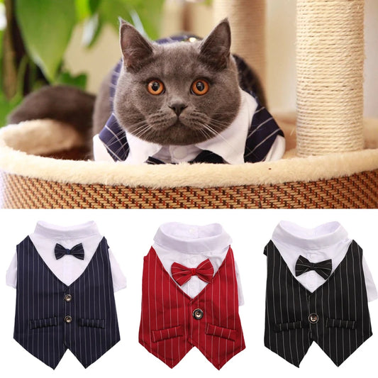 Handsome Cat Dog Party Suit Clothing