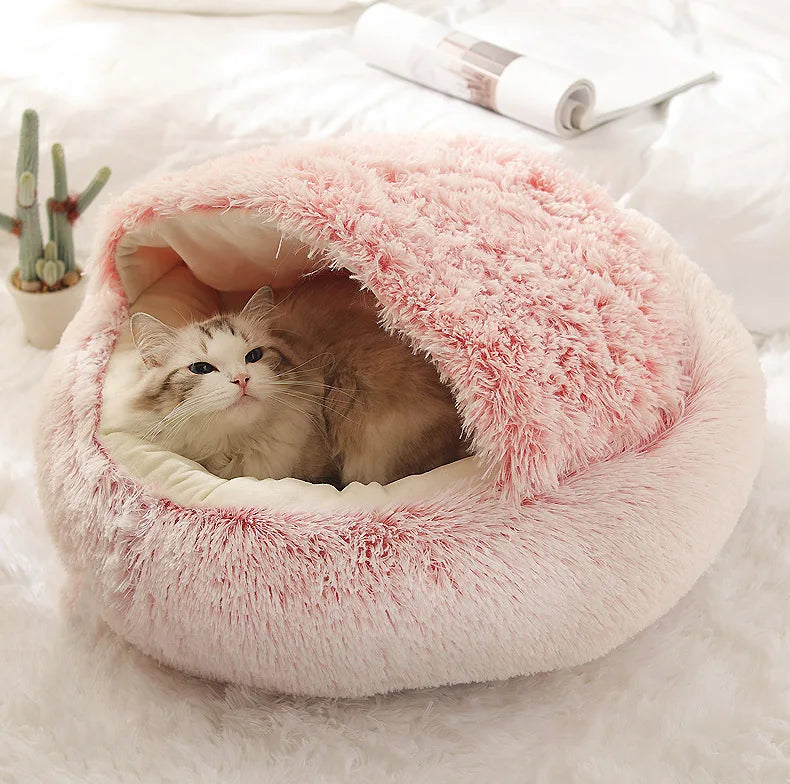 Snuggly Plush Cat Nest