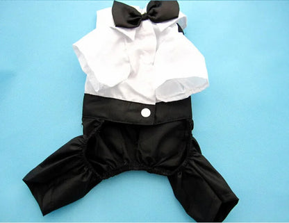 Pet Tuxedo Suit: Bow Tie Coat for Dogs & Cats