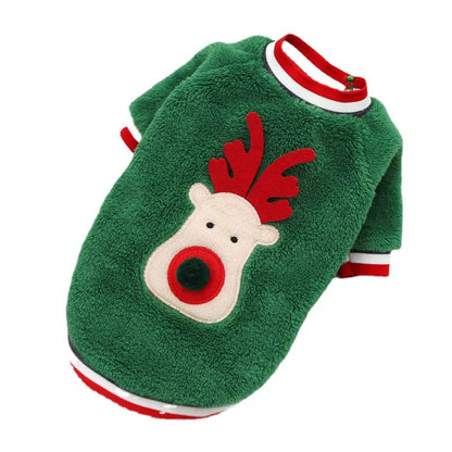 Christmas Coral Velvet Dog Coat – Soft Fleece Jacket for Chihuahuas, Yorkies, and Pomeranians