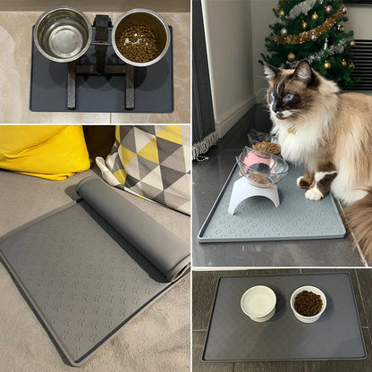 Waterproof Pet Placemat: Silicone Feeding Mat for Dogs & Cats