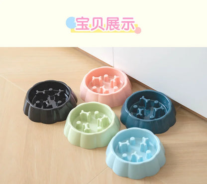 Colorful Slow Feeder Cat Bowl & Dog Puzzle Bowl