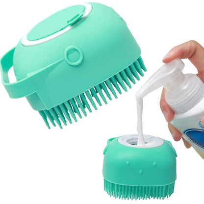 Pet Shampoo Brush: 2.7oz Silicone Grooming Scrubber for Dogs & Cats