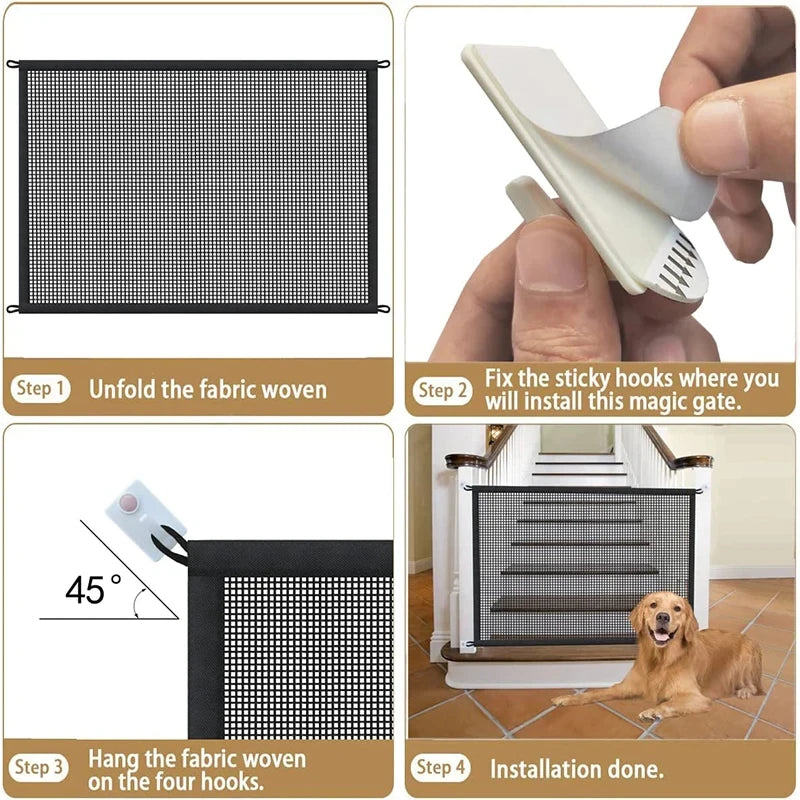 Portable Mesh Pet Fence: Indoor Gate for Dog & Baby Safety