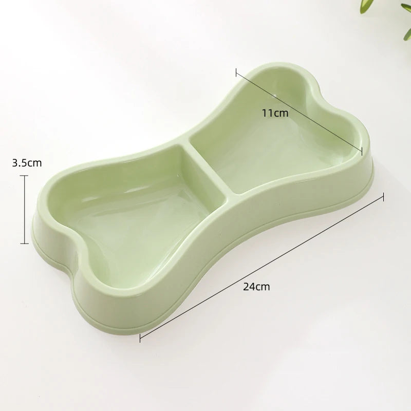 Double Macaron Pet Food Bowl: Colorful Feeding Tray for Cats & Dogs