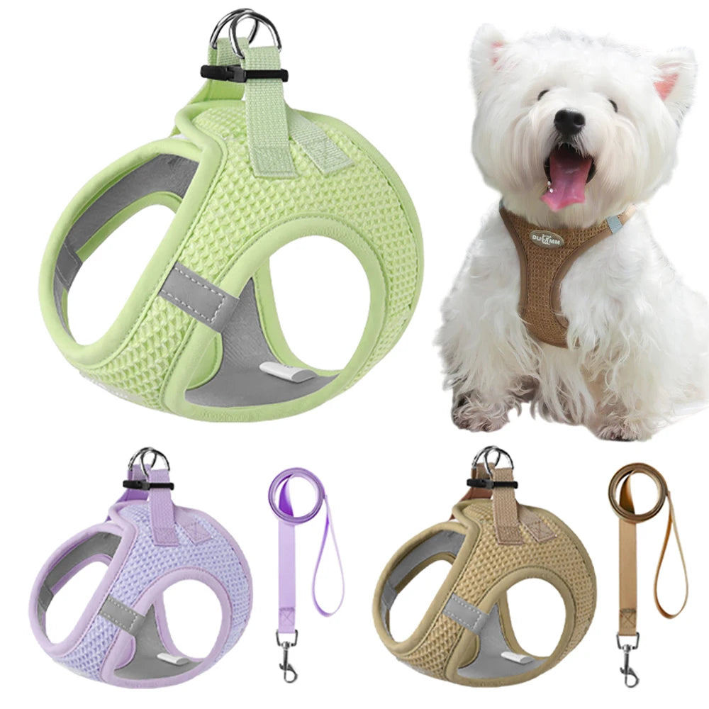 Escape-Proof Puppy Harness Vest with Reflective Leash Set