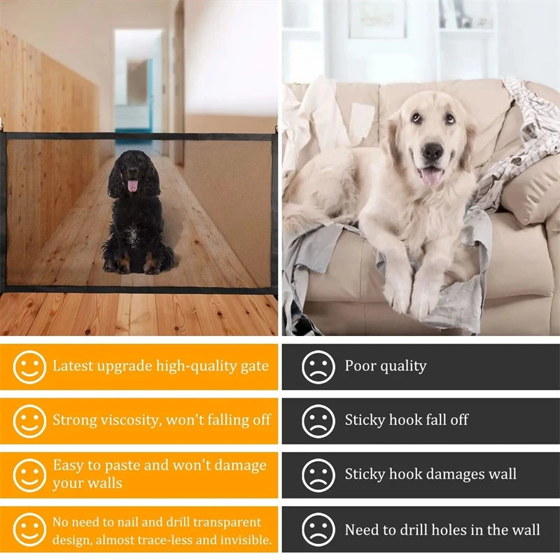 Portable Mesh Pet Fence: Indoor Gate for Dog & Baby Safety