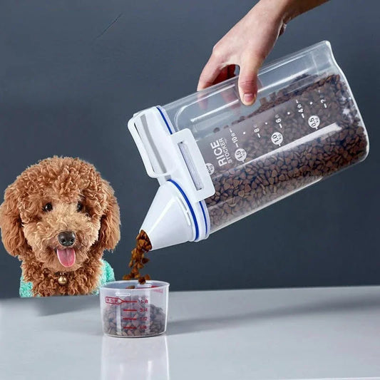 Moisture-Proof Pet Food Storage Container: 1.5kg/2kg with Measuring Cup