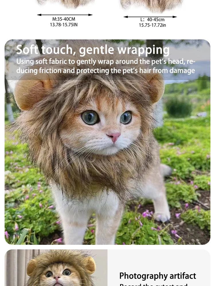 Humorous Lion Mane Pet Hairpiece