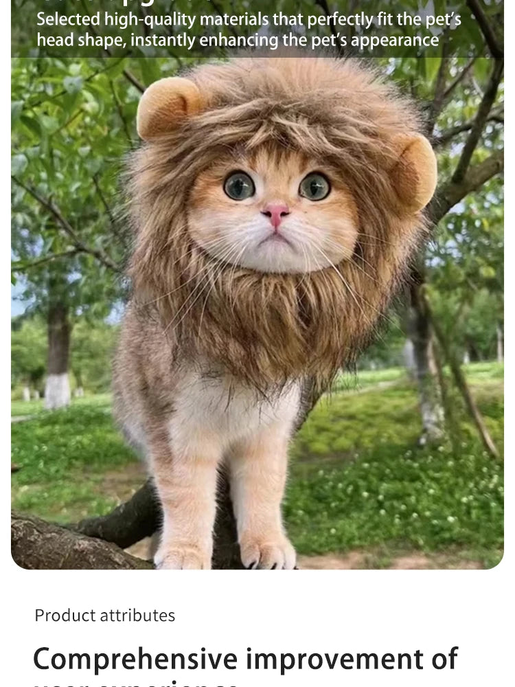 Humorous Lion Mane Pet Hairpiece